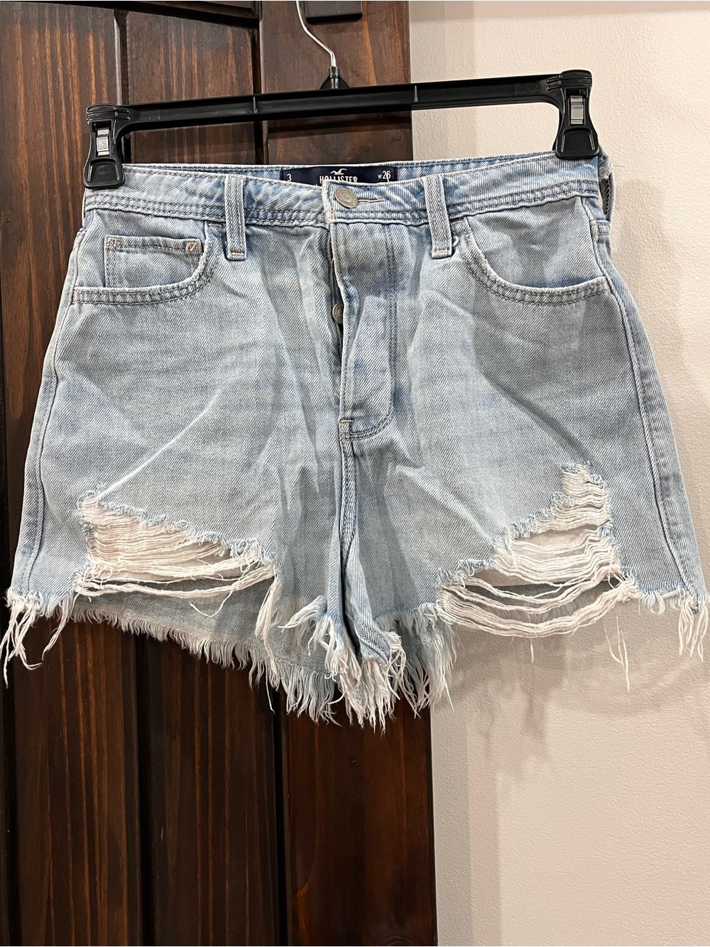Hollister Y2K size 3 distressed cut off denim shorts